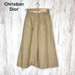 90s Christian Dior オールド クリスチャンディオール リネン ロングフレアスカート ベージュのサムネイル