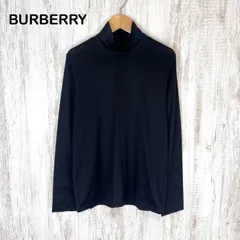 美品 BURBERRY LONDON バーバリーロンドン ホースロゴ刺繍 ノバチェック ハイネック カットソー ブラックのサムネイル