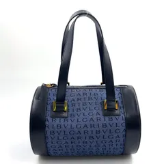 【新着】BVLGARI ビーゼロワン  レザー、キャンバス ブラック、ブルー ハンドバッグ ゴールドのサムネイル