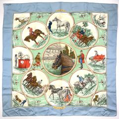 新着】HERMES カレ90 Auteuil en Mai オートゥイユの5月 シルク マルチ