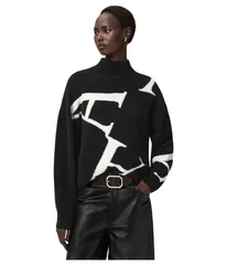 オールセインツ レディース アウター ニット・セーター AllSaints A Star Jumper BlackWhite ホワイトのサムネイル