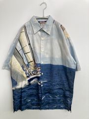 ユナイテッドトウキョウ UKIYOE 浮世絵 オープンカラーリネンシャツ 麻 