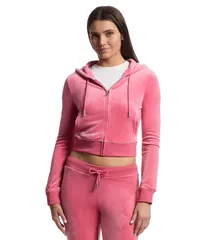 ジューシークチュール レディース アウター パーカー・スウェット Juicy Couture Solid Classic Juicy Hoodie With Back Bling Pink Lemonのサムネイル