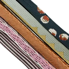 帯締め 優品 帯締め5本セット オレンジ 正絹 和装小物  【中古】
