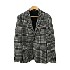 VERSACE(ヴェルサーチ) ジャケット サイズ48 XL メンズ - 1003907 黒×白 チェック柄/スリムモデル ウールのサムネイル
