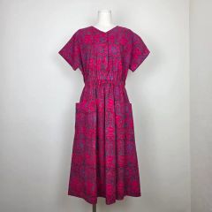 KENZO ケンゾー ボタニカル 花柄 フレア ロングワンピース ピンク 半袖 KENZO ケンゾー ボタニカル 花柄 フレア ロングワンピース ピンク 半袖