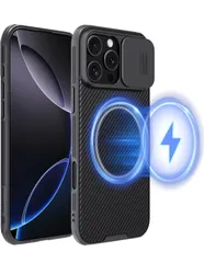 ★【MagSafe対応】Nillkin iphone16promaxケース レンズ保護 マグネット搭載 カメラレンズ保護 スライド式 16 pro max カバー ブラックのサムネイル