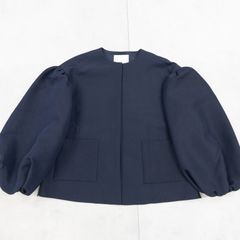 未使用級 yori ポケットフリルジャケット ネイビー 日本製 人気
