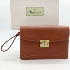アクアスキュータム セカンドバッグ レザー クラッチバッグ 鞄 カバン ブランド メンズ ブラウン Aquascutum 【中古】のサムネイル