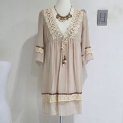 Amavel 正規品 曼珠沙華と灯籠のボレロチャイナワンピース ブラック