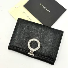 美品◎BVLGARI ブルガリ サークル金具 名刺入れ カードケース メンズ ビジネス ブラック 黒のサムネイル