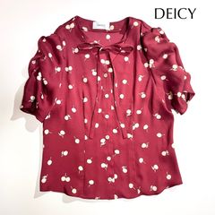 美品 deicy デイシー フレア袖 シアー アネモネ 花柄 トップス 日本製 