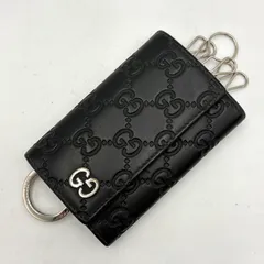 GUCCI グッチ グッチシマ GG柄 レザー 6連 キーケース 鍵入れ メンズ ブラック 黒473924のサムネイル
