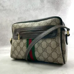 ◎格安 GUCCI グッチ GGスプリーム ショルダーバッグ 肩掛け 斜めがけ シェリーライン ゴールド金具 PVC レザー メンズ レディース ユニセックス