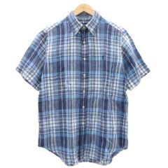 美品 RRLダブルアールエル ラルフローレン 半袖 チェックシャツブルー