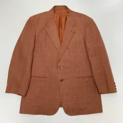 ベネトン 90s イタリー産 リネン チェック ブレーザー ジャケット (50)のサムネイル