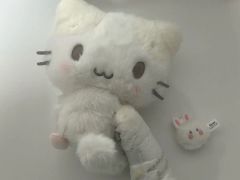 創美社 白猫 ペルシャ猫 昭和レトロ ぬいぐるみ くたくた猫 当時物