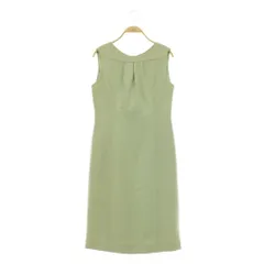 フォクシー ブティック FOXEY BOUTIQUE ノースリーブワンピース タック ストレッチ 42 ライトグリーン 17916 /MY ■OS