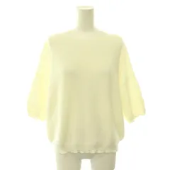 ヴェルメイユ パー イエナ VERMEIL par iena 26SS 畔ワイドネックオーバープルオーバー ニット カットソー 五分袖 ホワイト /HK ■OSのサムネイル