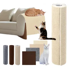 [현역 애완동물 관리 전문가 감독] 고양이 발톱 비산 방지 시트 손톱 비산 방지 시트, 3가지 색상 x 3가지 사이즈, DIY 프리컷, 접착제, 두꺼운 5mm 벽지, 가구 보호대, 소파, 캣 타워, 수리 가능 (오프화이트, 30*100cm)