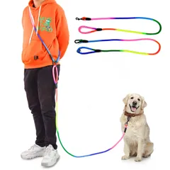 JOPOY 犬用リード 3M/4M 小型、中型、大型犬用 訓練 肩掛け ロング ショルダー ペット用 スリップ ロープ (カラー, 3M)のサムネイル