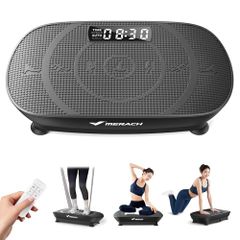 MERACH Vibration Machine - 3D Vibration, Auto Mode, 10 Vibration Levels, Remote Control, Quiet Operation, Space-Saving, Indoor Exercise Equipment, Aerobic Exercise, Core Strengthening, Postpartum Fitness Machine, Japanese Instruction Manual Included (m 6f8a9636)