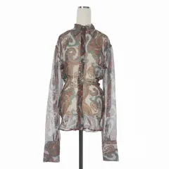 ディースクエアード DSQUARED2 22AW Gathered Shirt ペイズリー柄 シースルー シャツ ブラウス 長袖 38 マルチカラー S72DL0711 国内正規のサムネイル