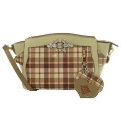 サマンサベガ Samantha Vega チェック柄ビジューモチーフショルダー バッグ マルチカラー アイボリー ベージュ /SS ■OS