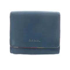 ポールスミス PAUL SMITH レザー 三つ折り財布 ロゴ 青 ブルーのサムネイル