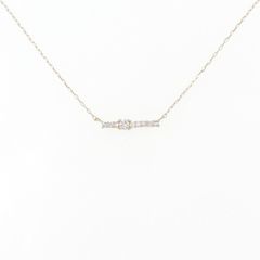 agete アガット K10 ダイヤモンド バー ライン ネックレス YG - メルカリ