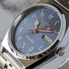 稼働品 SEIKO セイコー5 自動巻き 80s ヴィンテージ アイスブルー 
