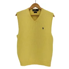 ポロバイラルフローレン Polo by RALPH LAUREN 90-00s コットン ポニー刺繍 Vネック ニットベスト メンズ import：M 