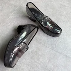 希少 CHANEL シャネル ココマーク ローファー pvc クリア 透明 ブラウン 36 1/2C レディースシューズ 23.5cmのサムネイル