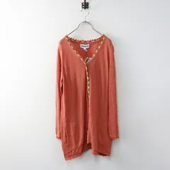 美品 ホコモモラ Jocomomola 袖透かしニットVネックカーディガン 40＼ピンク 羽織り【2400015024745】のサムネイル