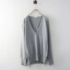 イギリス製 ジョンスメドレー JOHN SMEDLEY メリノウールVネックニットプルオーバー トップス S グレー┃セーター【2400015028811】のサムネイル
