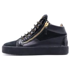 GIUSEPPE ZANOTTI (ジュゼッペ ザノッティ) ビジュー付 サイドジップ ハイカットスニーカー シューズ ブラック/ゴールドのサムネイル