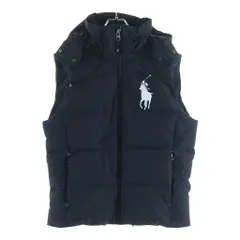 POLO RALPH LAUREN (ポロラルフローレン) フロントビッグポニー刺繍 ナイロン ダウンベスト ブラック