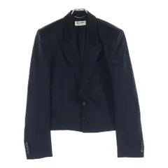 SAINT LAURENT PARIS (サンローランパリ) ピークドラペル 2Bスペンサージャケット テーラードジャケット ブラック 684931 Y2E71のサムネイル