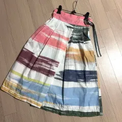 Vivienne Westwood ヴィヴィアン・ウエストウッド アングル ドローイング パータン ベルト スカート ピンタック フレア ロング丈のサムネイル