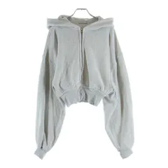 ALEXANDER WANG (アレキサンダーワン) クロップド丈 ジップアップパーカー グレー レディース 4CC1242077のサムネイル