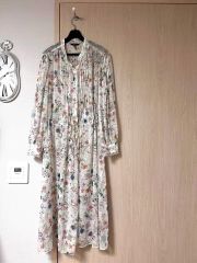 美品 ソブ ポリエステルシフォンフラワープリントワンピース (36 