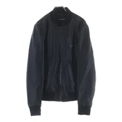 DOLCE & GABBANA (ドルチェアンドガッバーナ) ロゴプレート レザー ジップアップ ボンバージャケット ブラック G9PB9L/FUL89のサムネイル