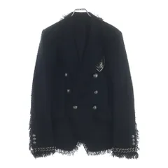 BALMAIN (バルマン) Logo Patch Tweed Blazer ロゴワッペン ツイード 袖チェーン装飾 ブレザー ジャケット ブラック S8H7010T338Bのサムネイル
