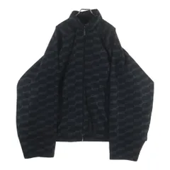 BALENCIAGA (バレンシアガ) BBモノグラム オーバーサイズ 総柄ナイロンジャケット フード付き ポリエステル ダブルジップ ブラック 704494のサムネイル