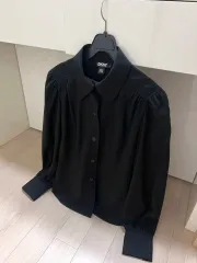 DKNY ウール パフ袖 シャーリング ブラウス シャツ スーツ オフィスルック ゲストルックのサムネイル