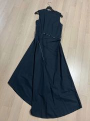 マザーズドレス/ノースリーブロングワンピース/レース×サテン風/結婚式