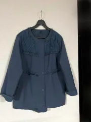 ベネトン BENETTON フリンジ リネン マウンテンパーカー アウター ジャケット サファリ ノーカラーのサムネイル