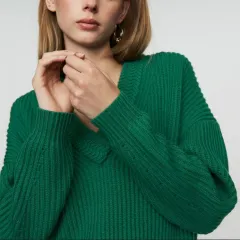 マージュ maje 緑 Vネック ウール ニット バルキー ルーズフィット オーバーサイズ セーターのサムネイル