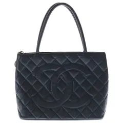 CHANEL (シャネル) 復刻トート ココマーク トートバッグ ハンドバッグ ブラック キャビアスキン シルバー金具のサムネイル