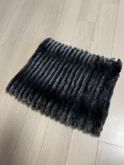 セオリー THEORY ニッティング レックスファー ネックウォーマー マフラー グラデーション ブラックのサムネイル
